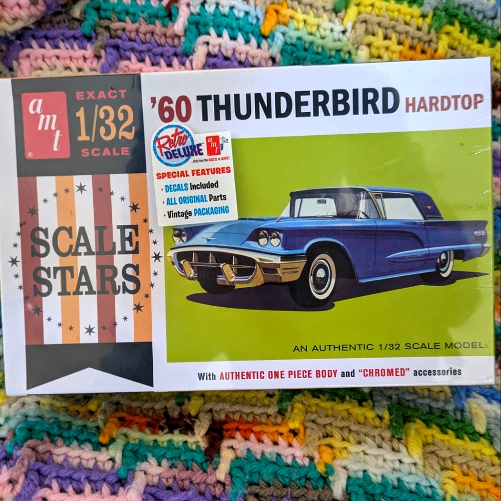 Vintage Retro DELUXE AMT '60 THUNDERBIRD | Hardtop 1/32 Scale Model Kit | SEALED